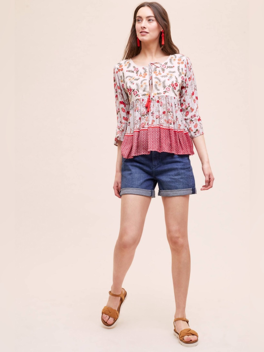 Raga Anthropologie Primrose Printed Embroidered Boho Blouse Medium - Picture 8 of 8